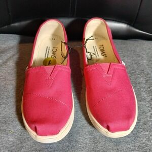 Toms Girl Classic Slip-On Shoes Bright Pink Canvas 1 Youth